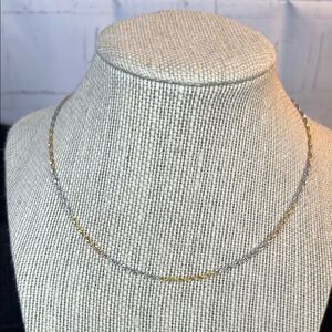 16” Tri Color Gold over 925 Italian Sterling Silver Singapore Necklace